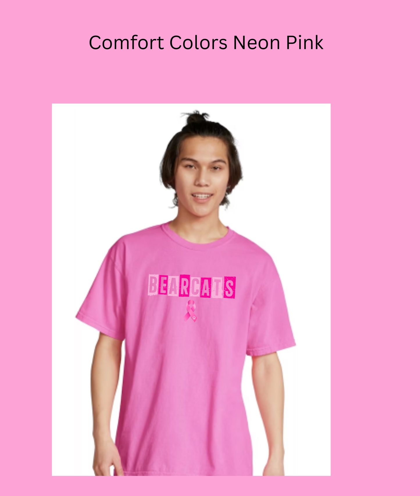 Bearcats Pink Out Block Letter Tee