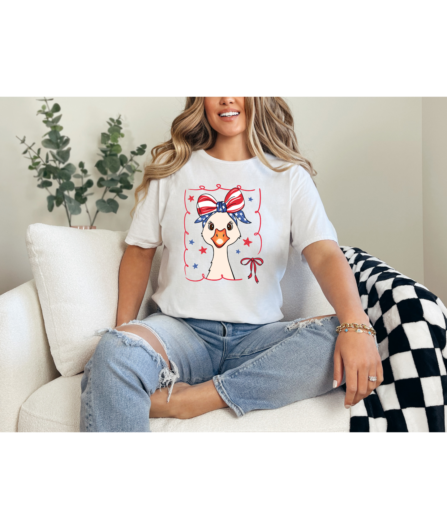 Red White and Goose Tee