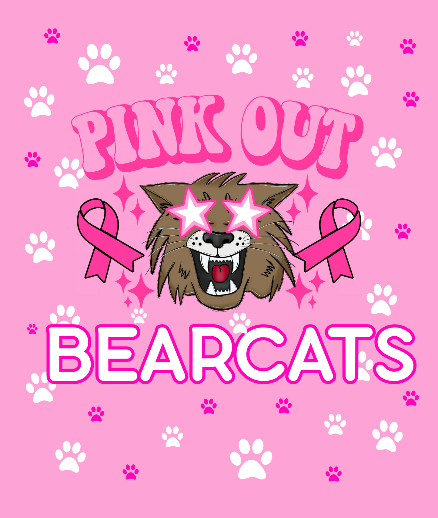 Bearcats Pink Out Mascot Tee - YOUTH