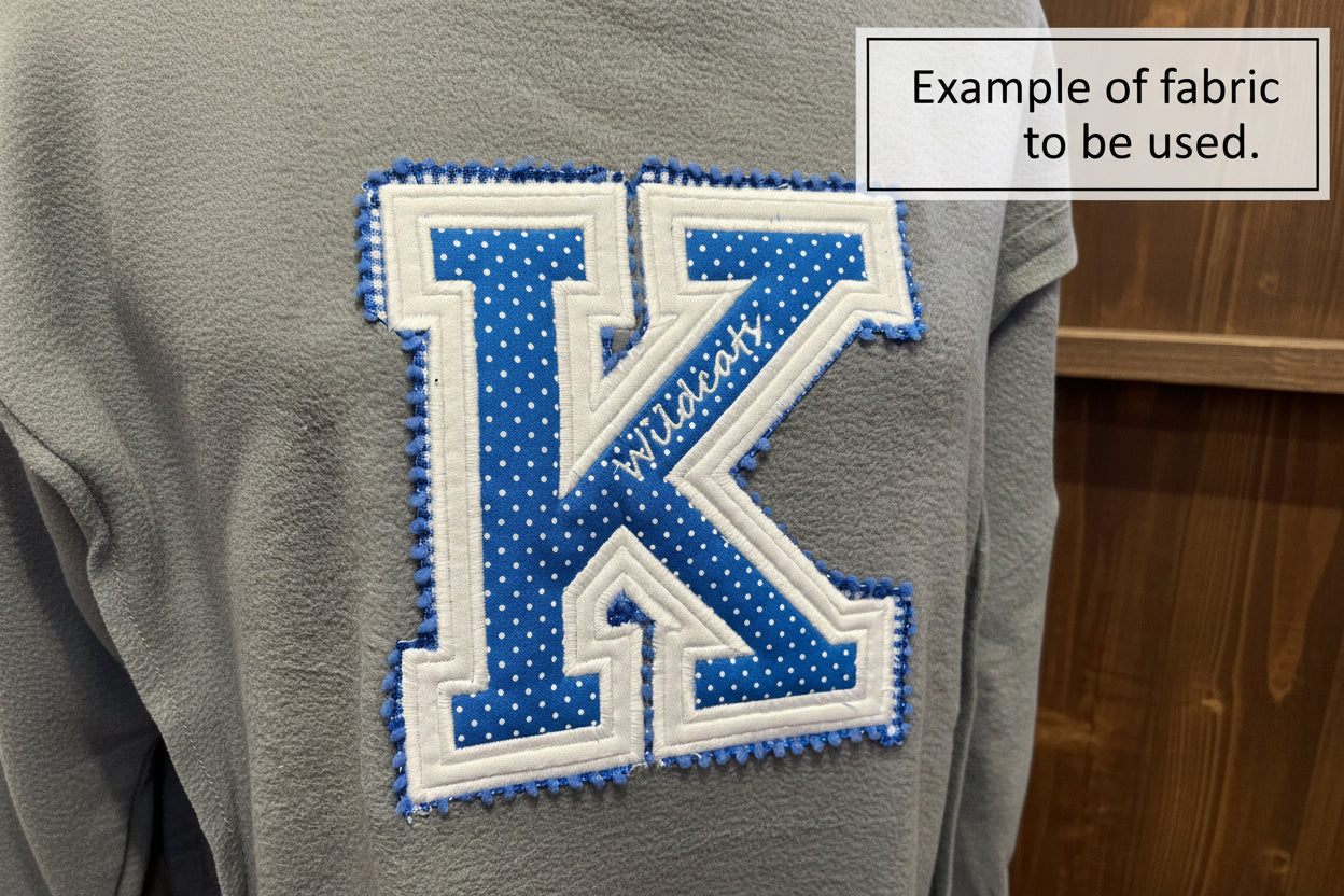 Wildcats Polka Dot - Double Appliqué Varsity Letter Crewneck