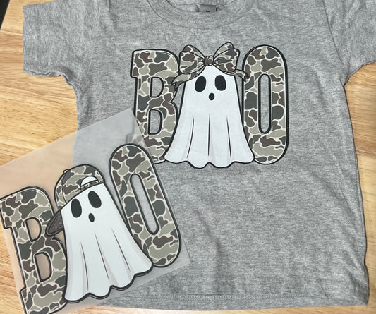 Camo Boo Boy or Girl Tee
