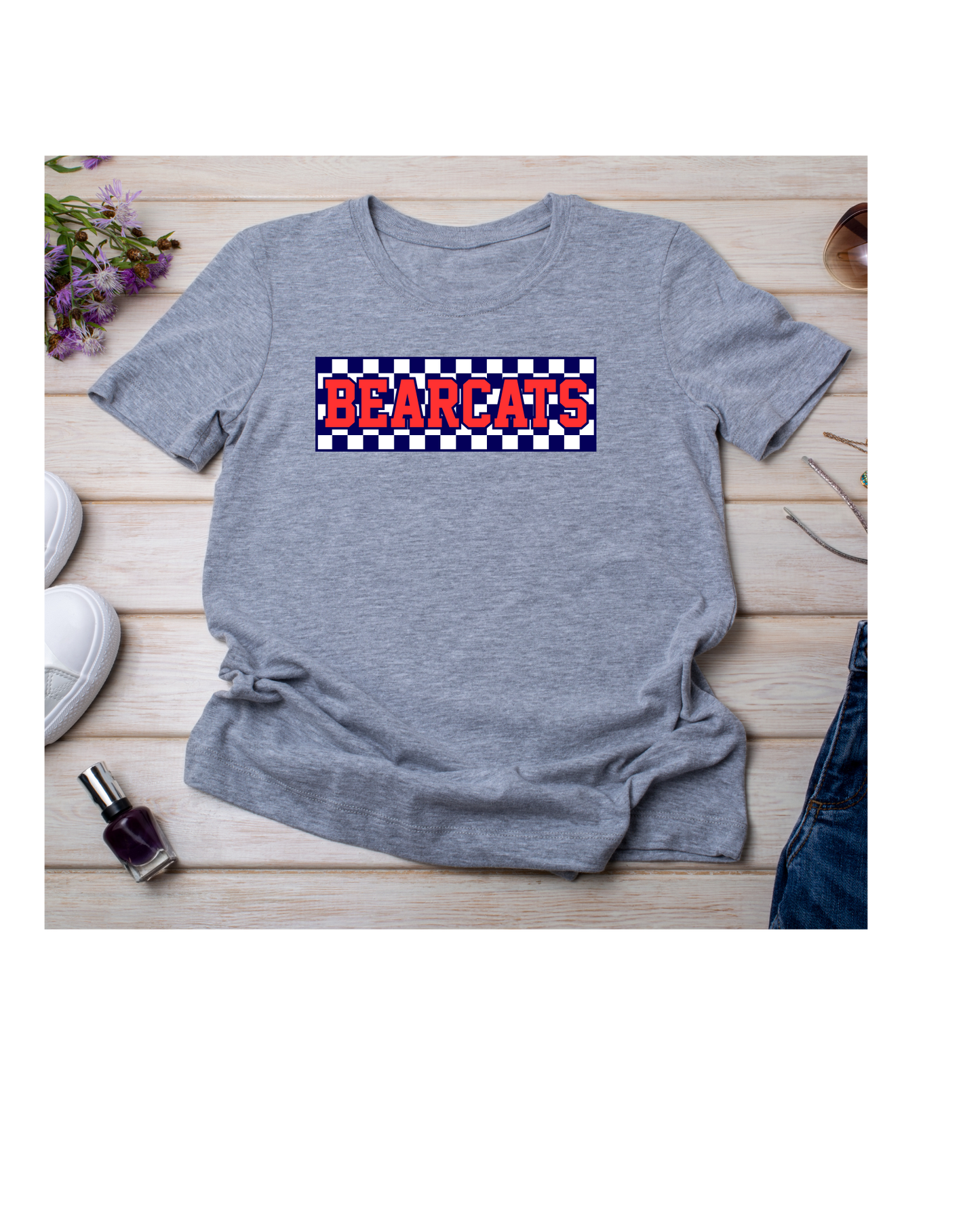 New Bearcats Checkerboard Tee