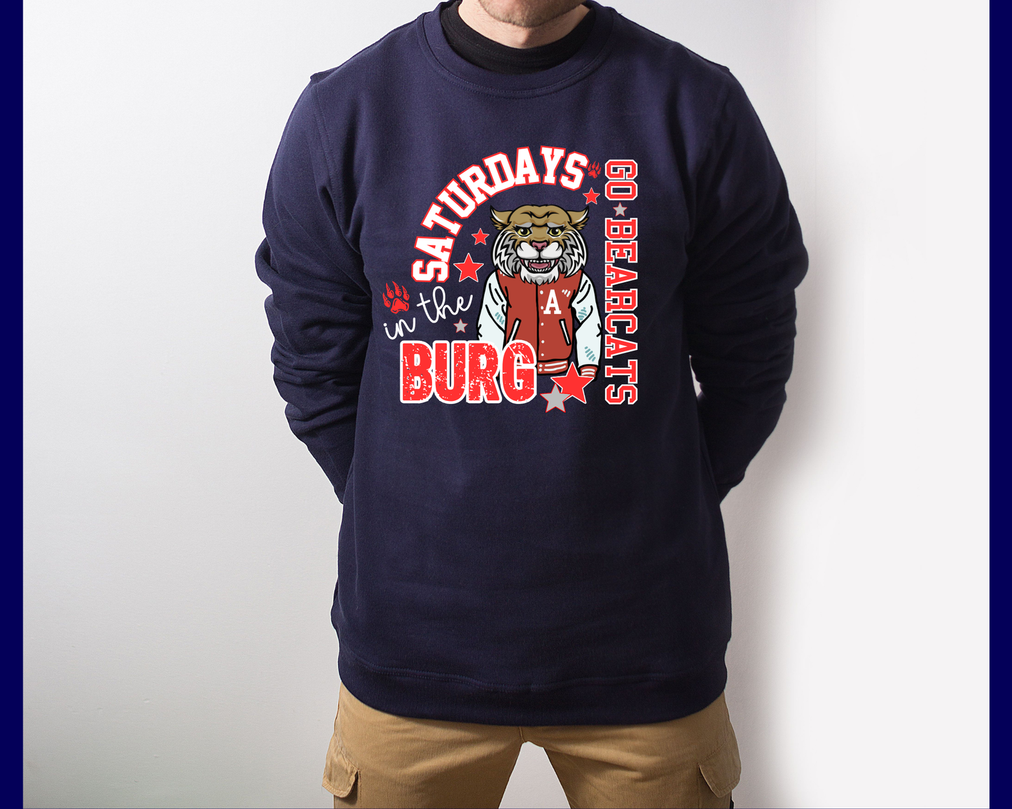 New Bearcats Saturdays In The Burg - Youth Football Tee - Navy