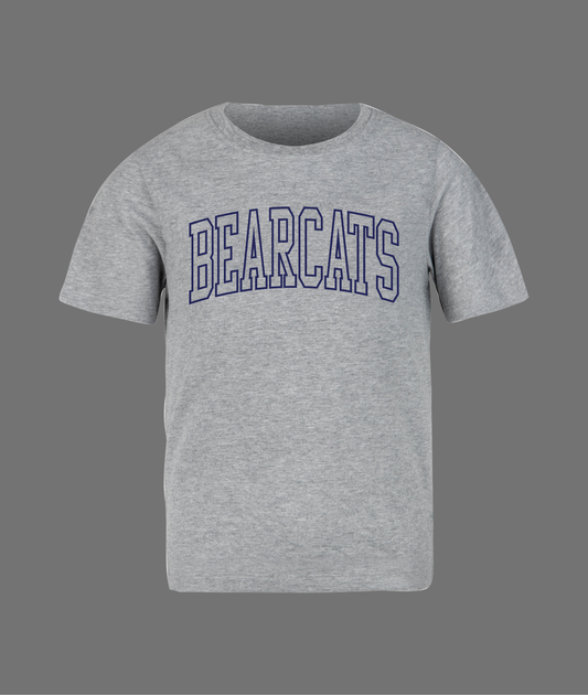 New Bearcats Hollow Letter Tee - Navy Design
