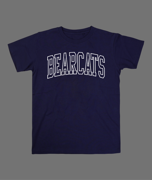 New Bearcats Hollow Letter Tee - White Design