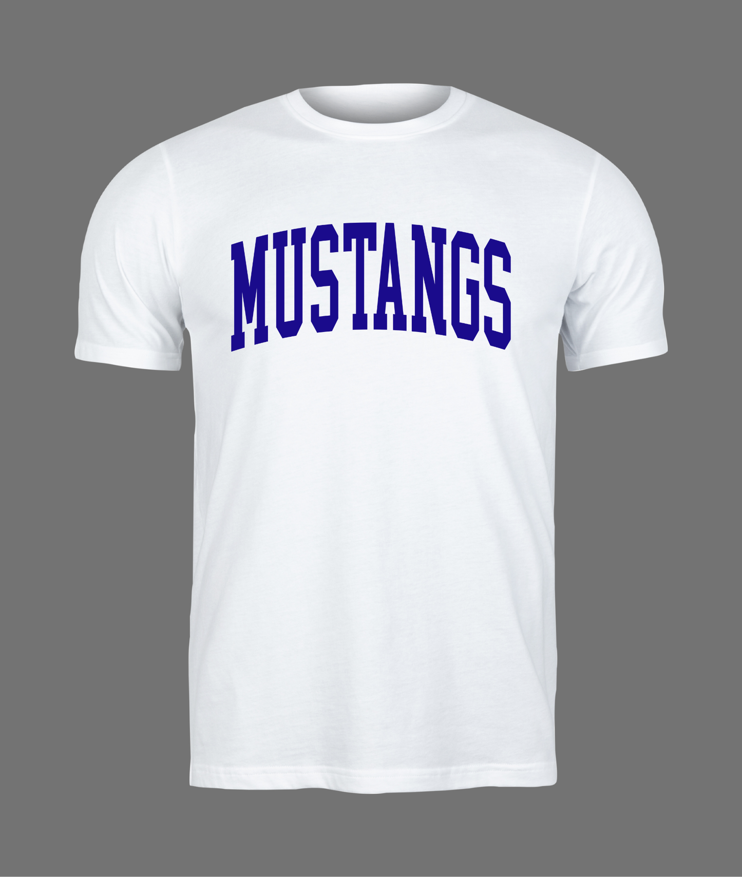 New Mustangs Letter Tee - Blue Design