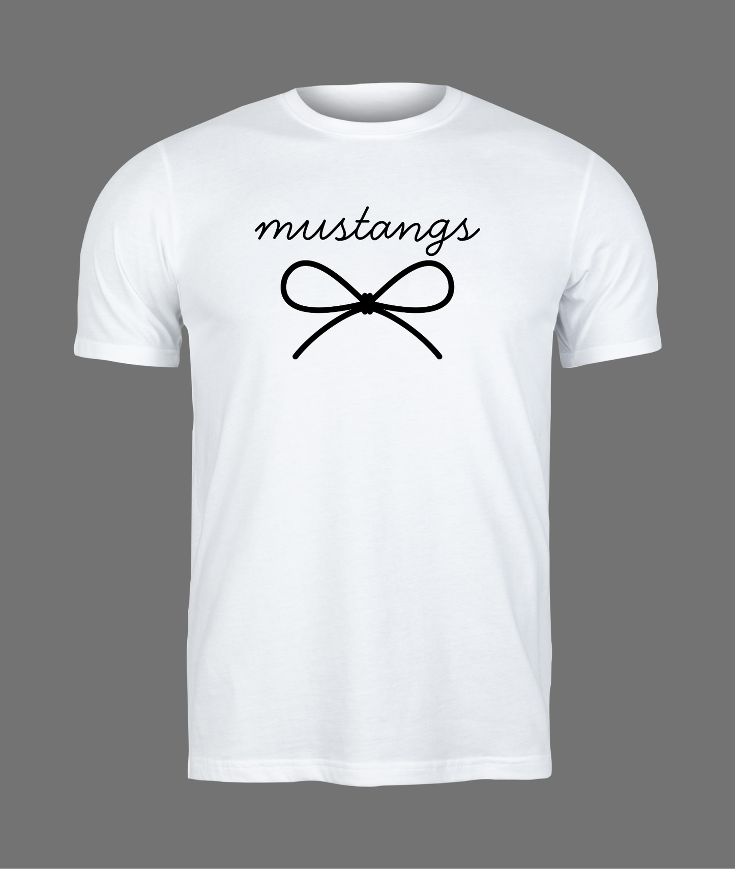 New Mustangs Bow Tee - Black Design