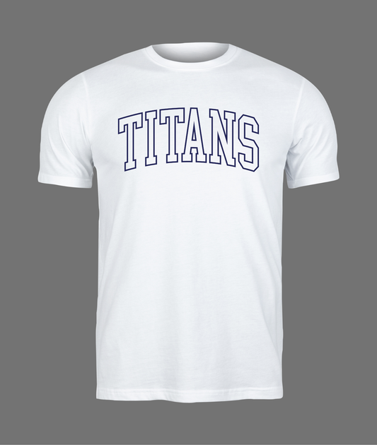 New Titans Hollow Letter Tee - Navy Design