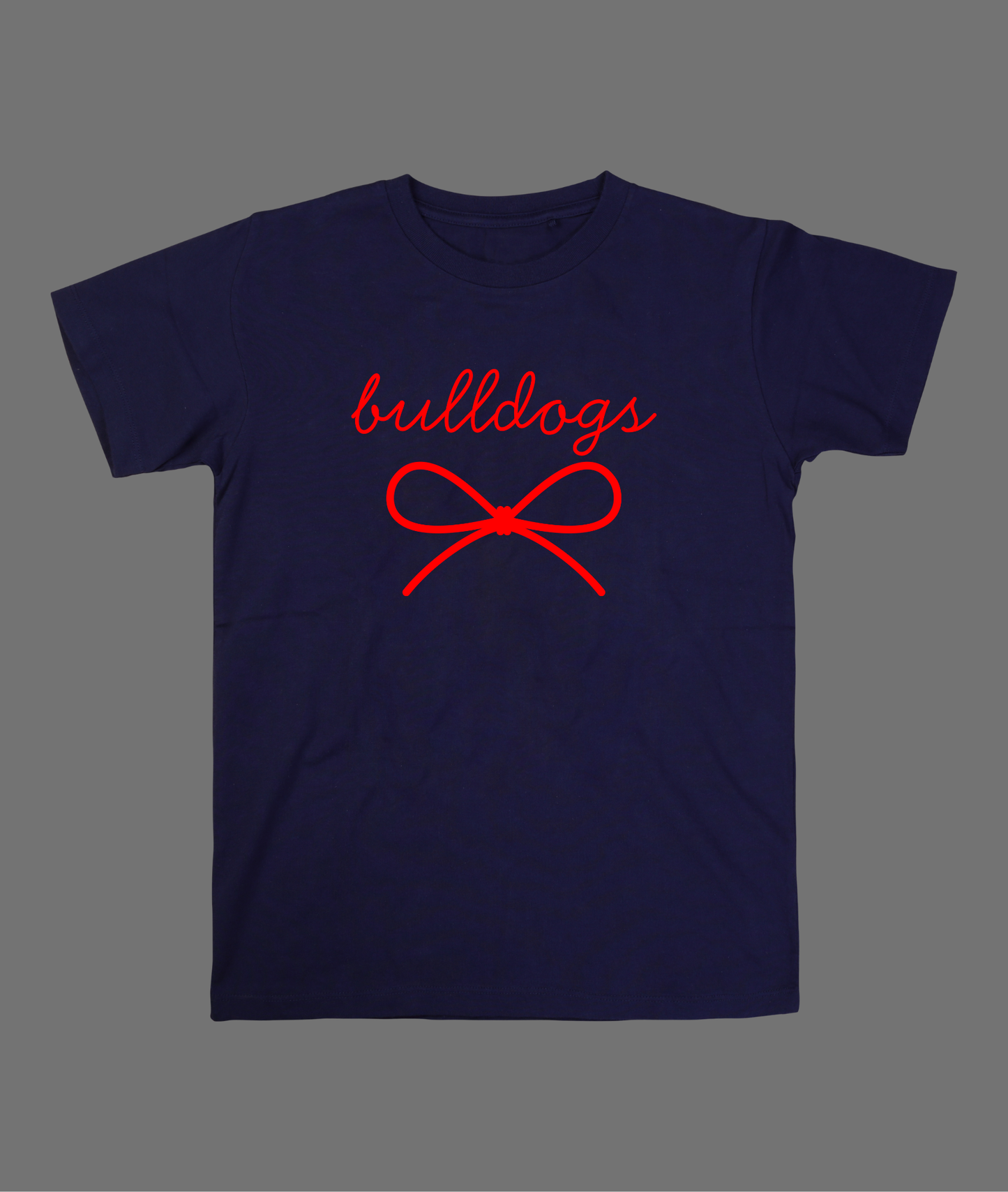 New Bulldogs Simple Bow Tee - Red Bow