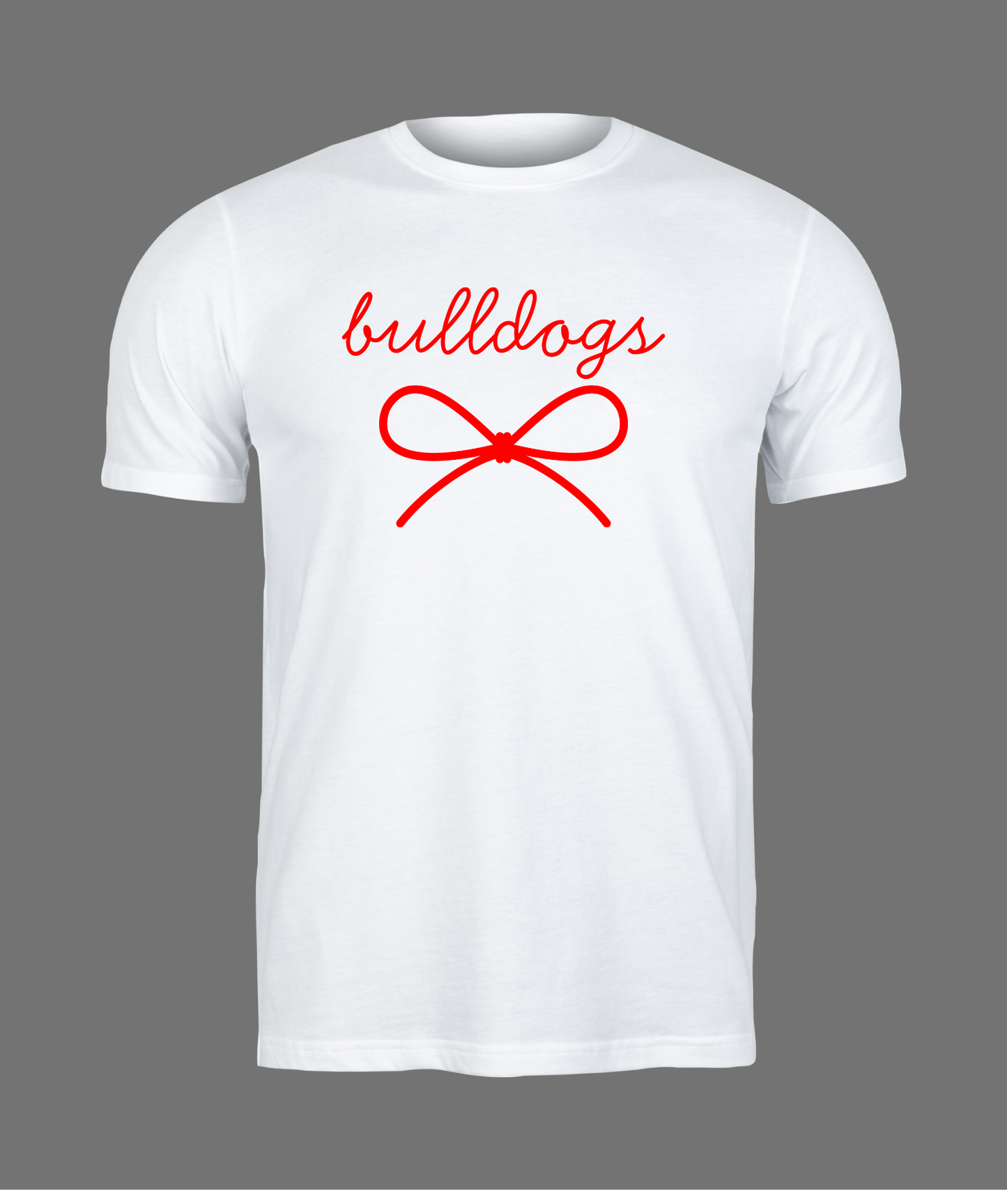New Bulldogs Simple Bow Tee - Red Bow