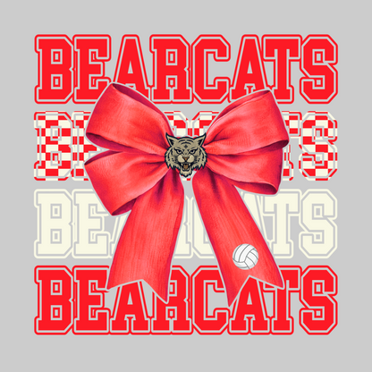 Bearcat Bow Mascot Tee - Adult Gray