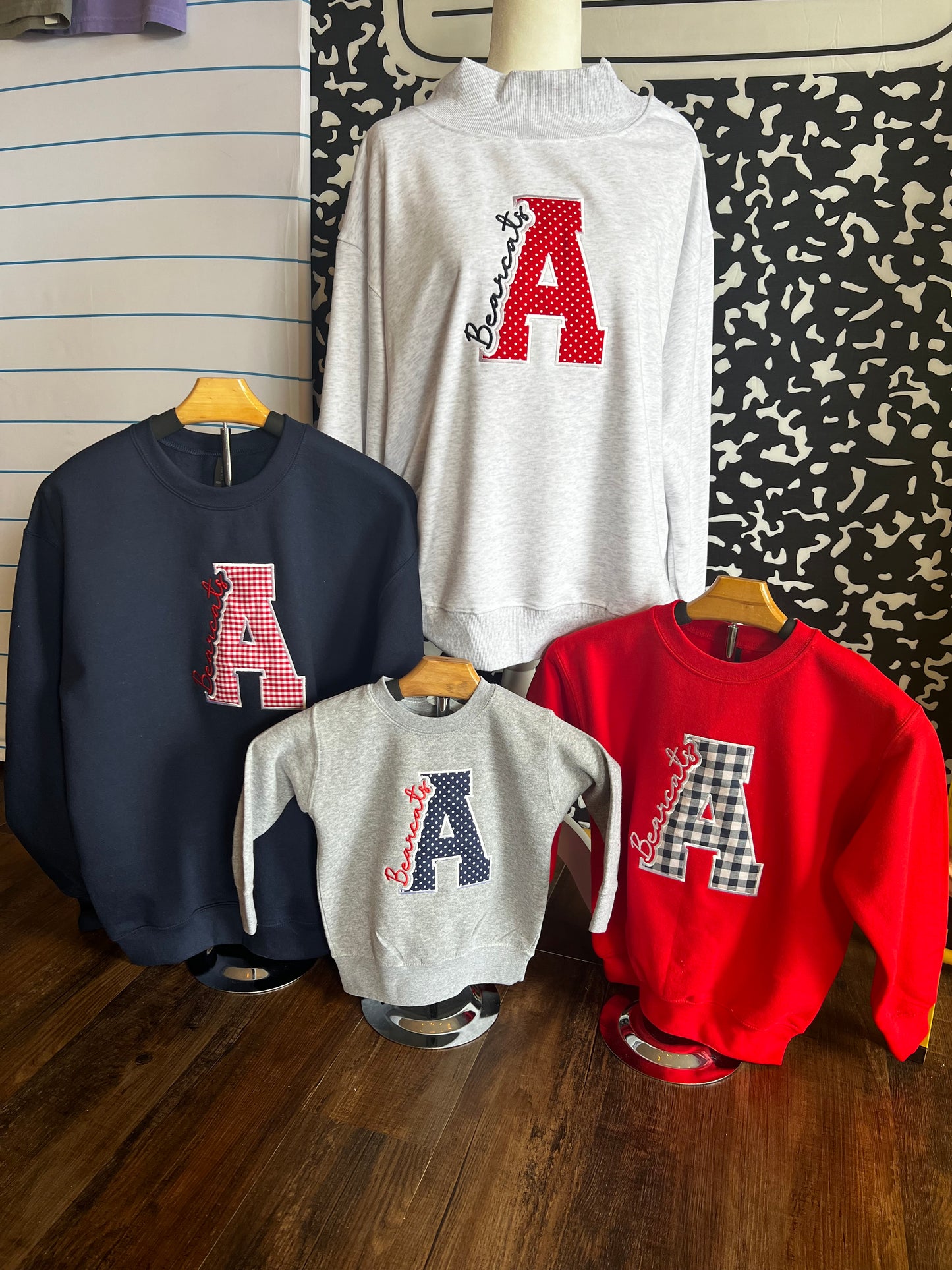 Anderson Bearcats Appliqué Sweatshirt - Navy Blue Gildan Crewneck