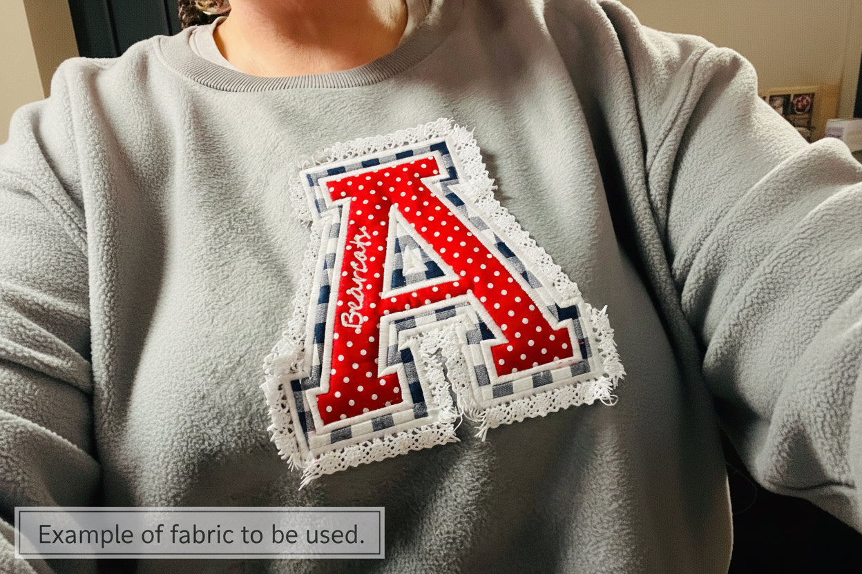 Titans Plaid & Polka Dots - Double Appliqué Varsity Letter Crewneck