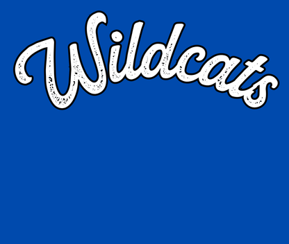 Wildcats - Oversized Varsity Stripe Crewneck - Royal Blue
