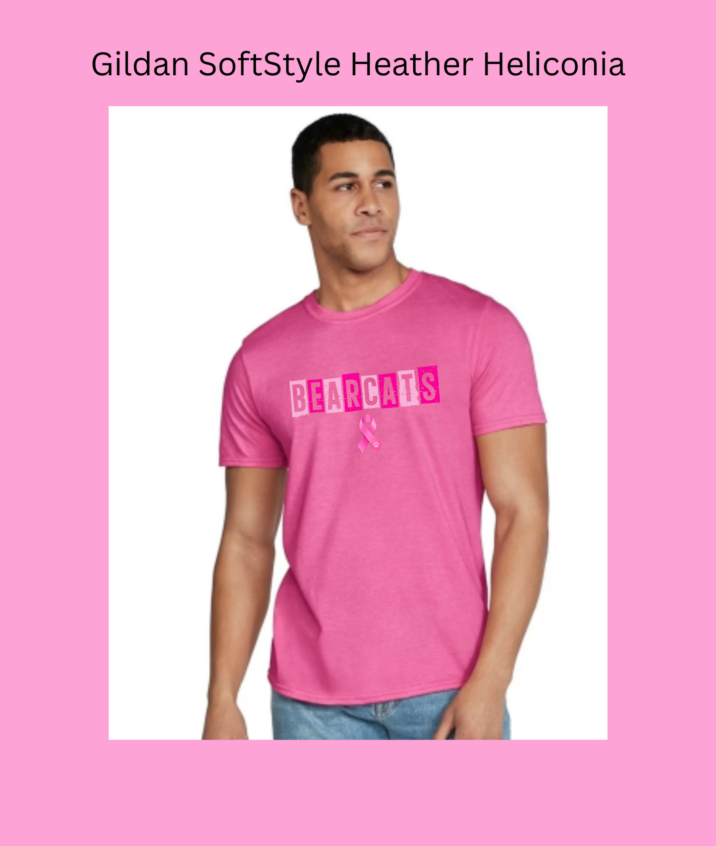 Bearcats Pink Out Block Letter Tee