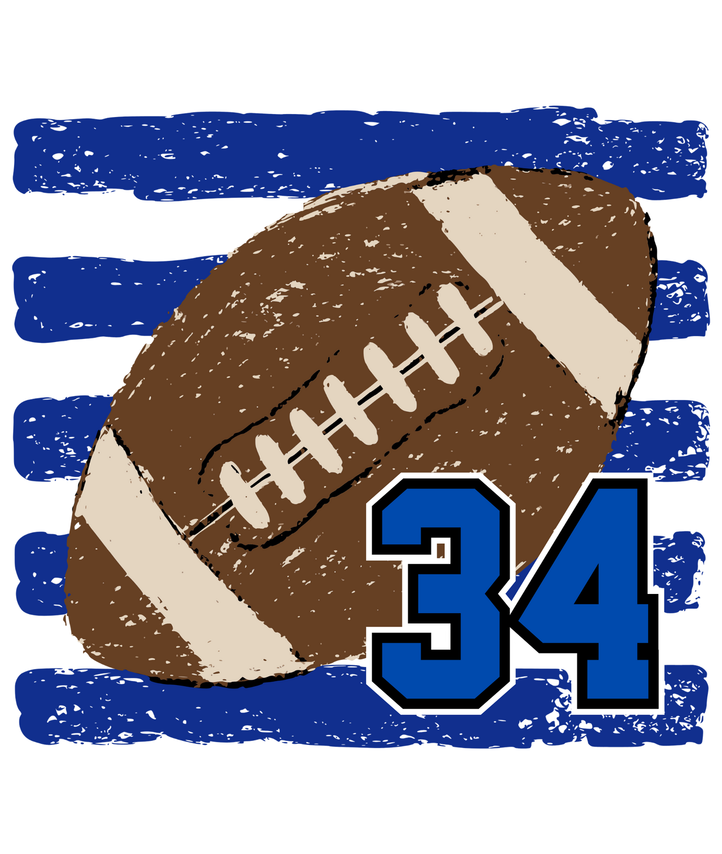 Football Custom Number Tee - Royal Blue