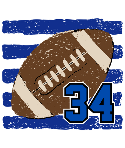 Football Custom Number Tee - Royal Blue