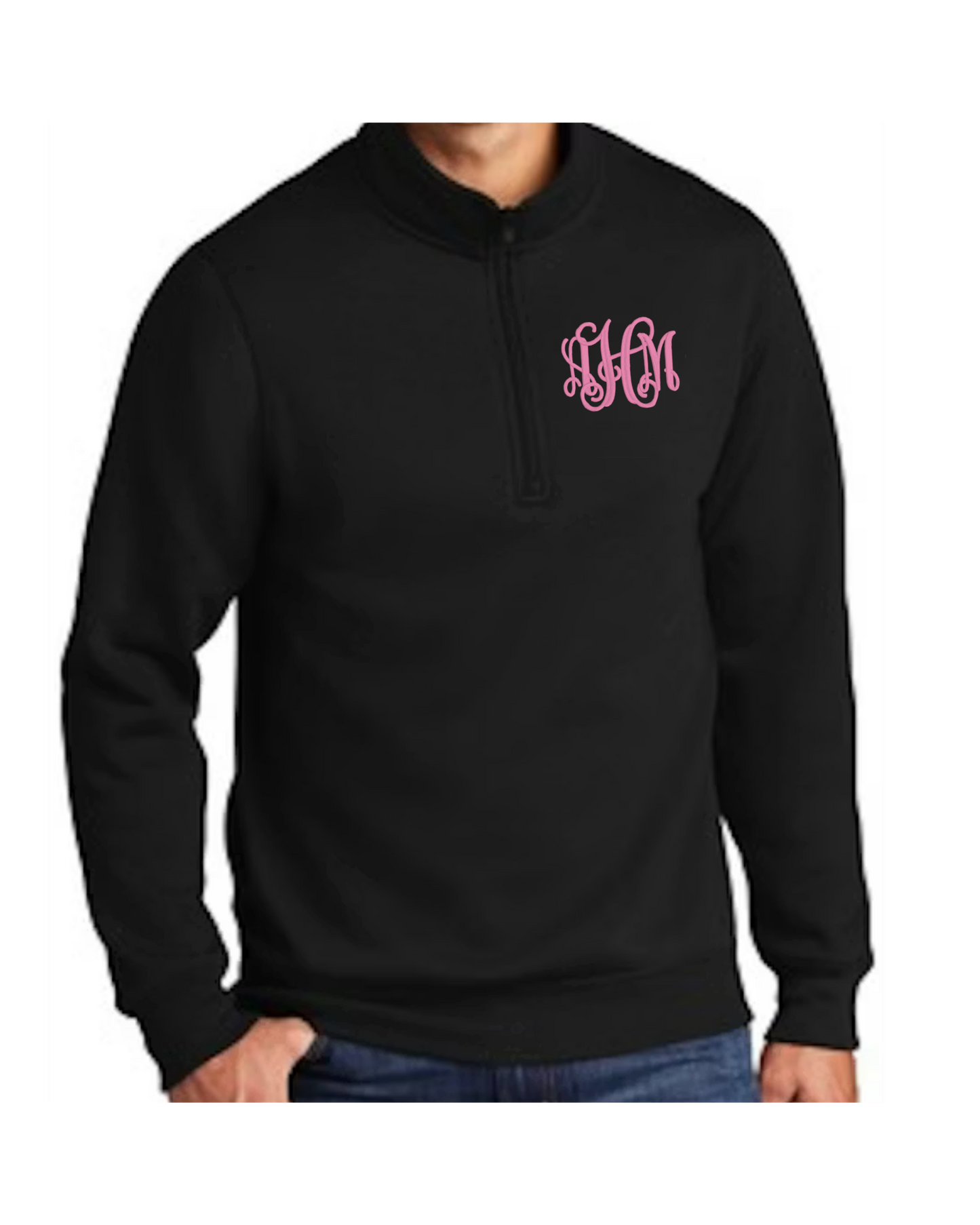 Monogrammed Quarter Zip Sweatshirt