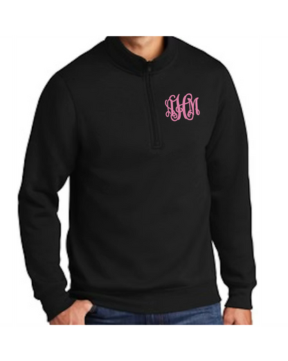 Monogrammed Quarter Zip Sweatshirt