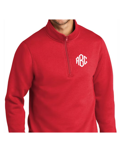 Monogrammed Quarter Zip Sweatshirt