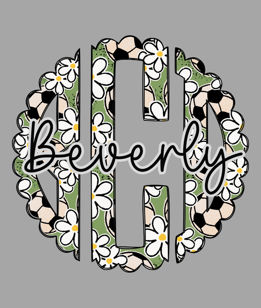 Soccer Scalloped Monogram - Comfort Colors