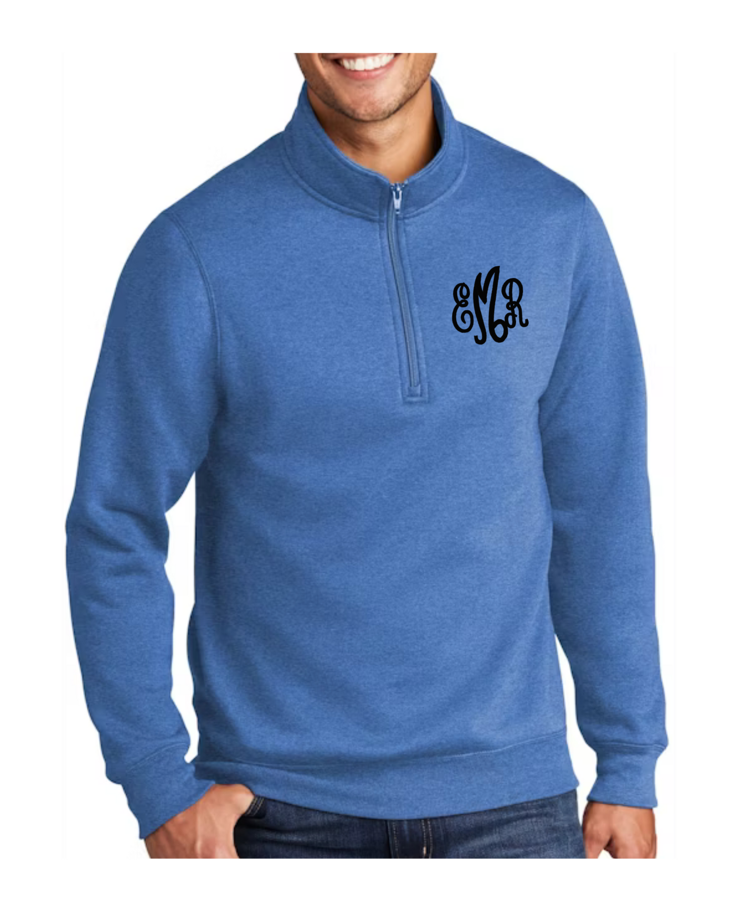 Monogrammed Quarter Zip Sweatshirt