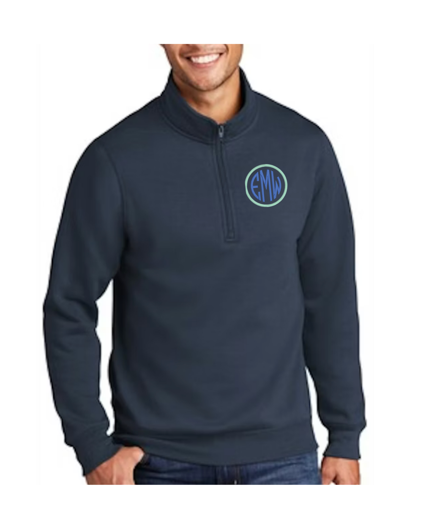 Monogrammed Quarter Zip Sweatshirt