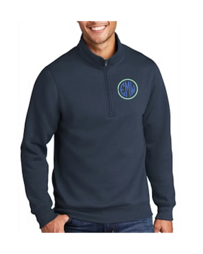 Monogrammed Quarter Zip Sweatshirt