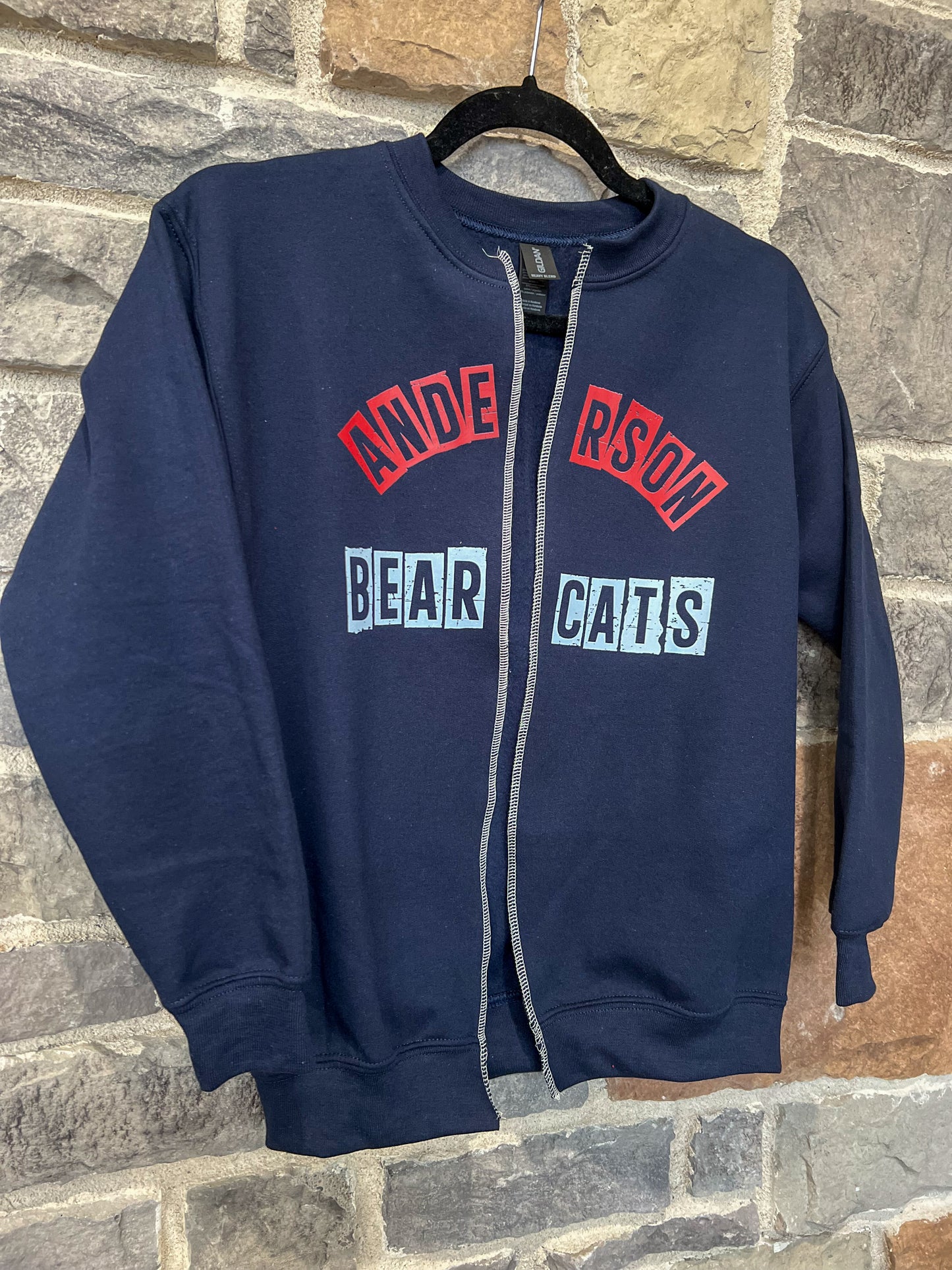 Anderson Bearcats Block Letter Sweatshirt Cardigan