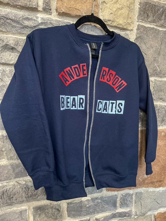 Anderson Bearcats Block Letter Sweatshirt Cardigan