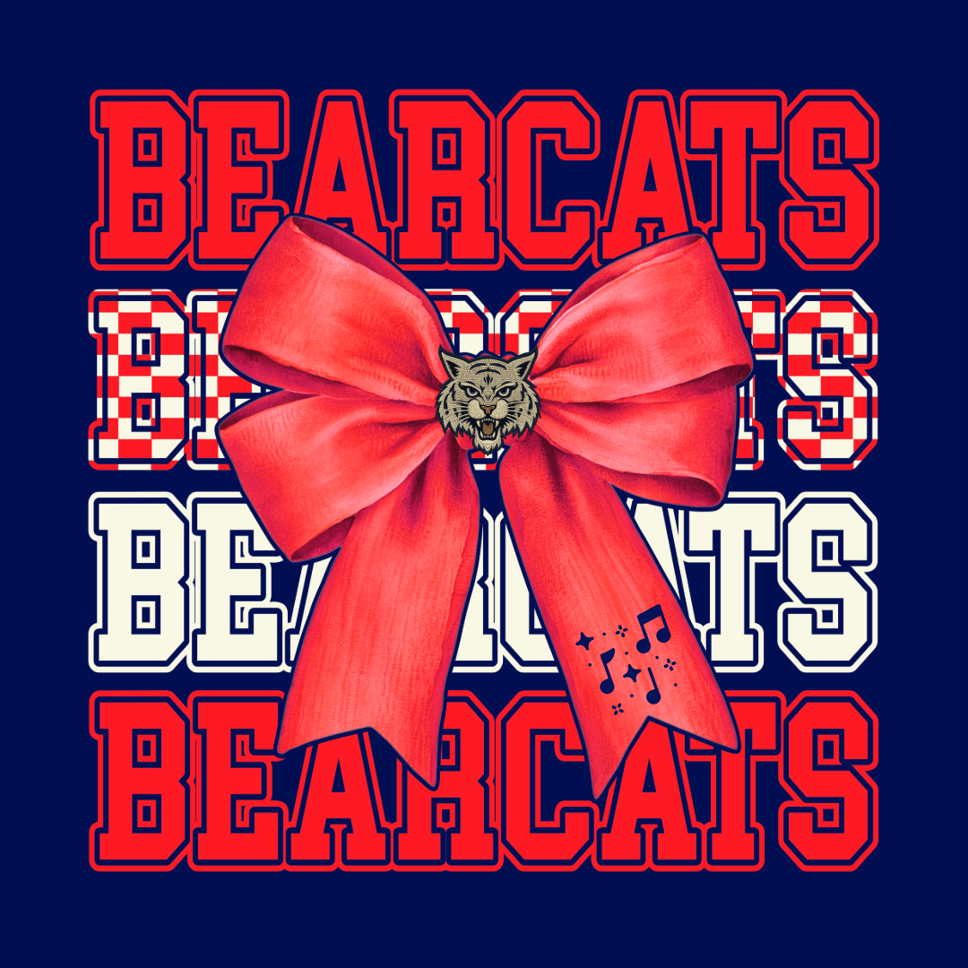 Bearcat Bow Mascot Tee - Adult Navy