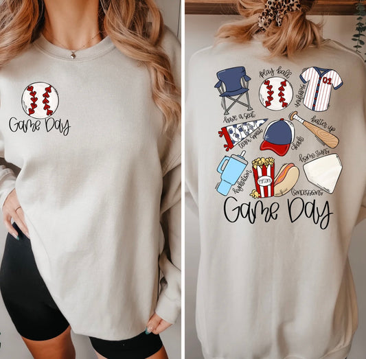 Game Day Baseball Doodle Tee