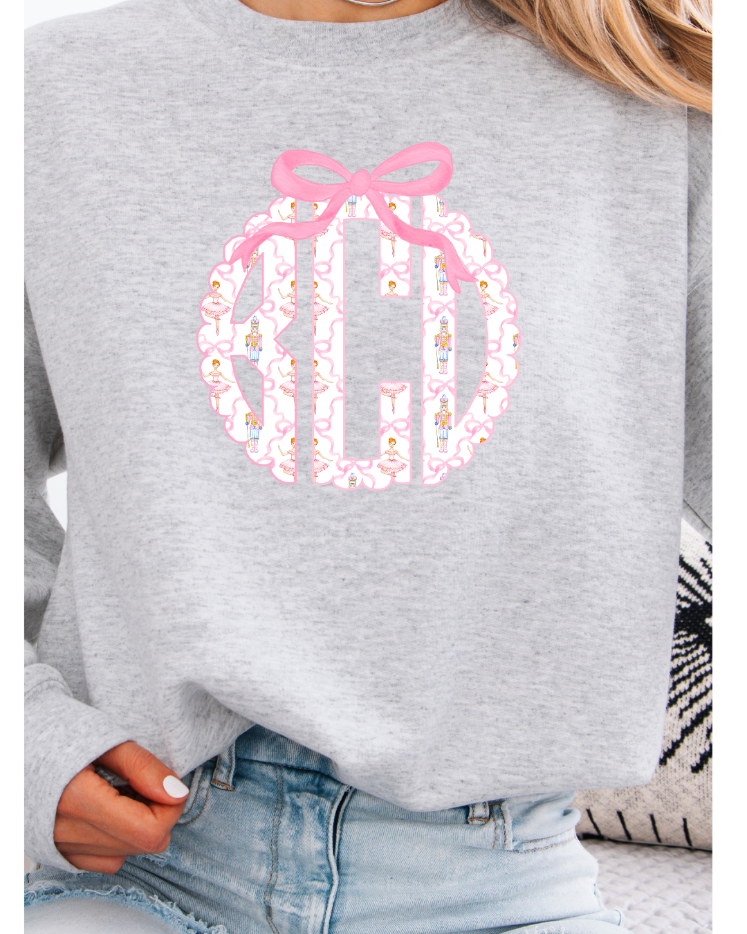 Nutcracker Scalloped Monogram Tee