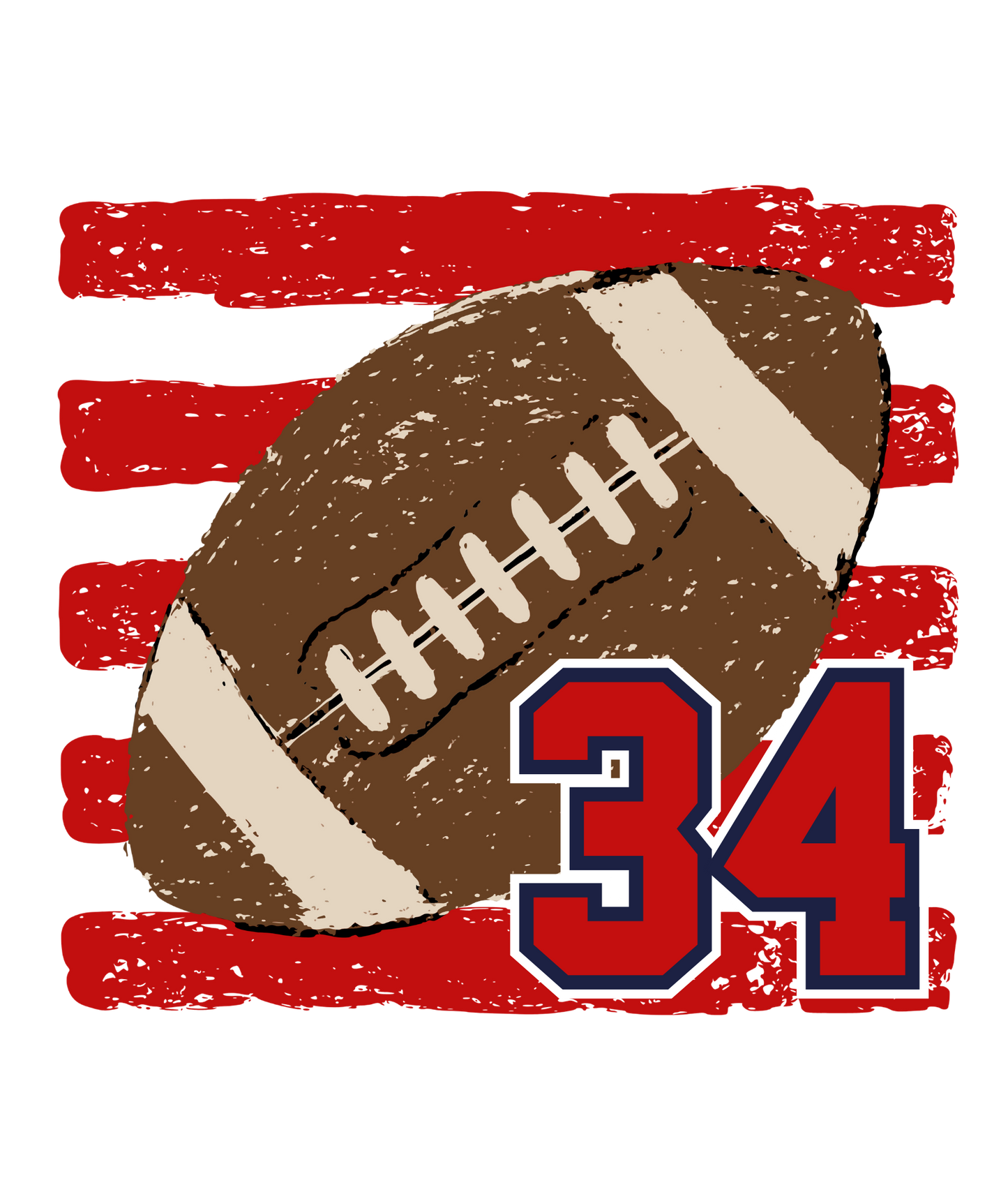 Football Custom Number Tee - Red