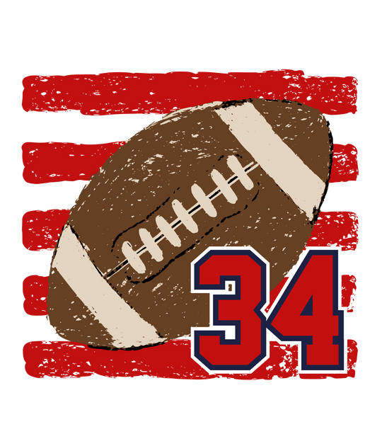 Football Custom Number Tee - Red
