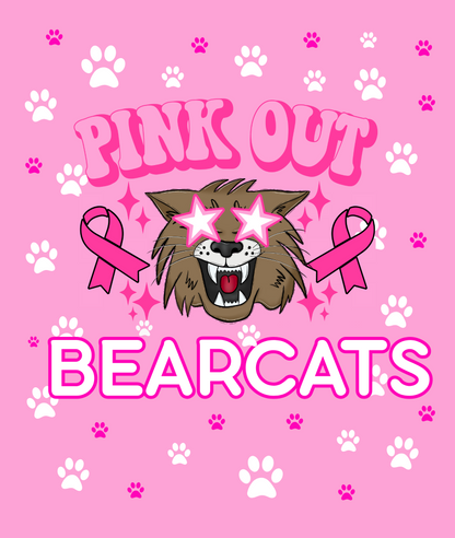 Bearcats Pink Out Mascot Tee - YOUTH