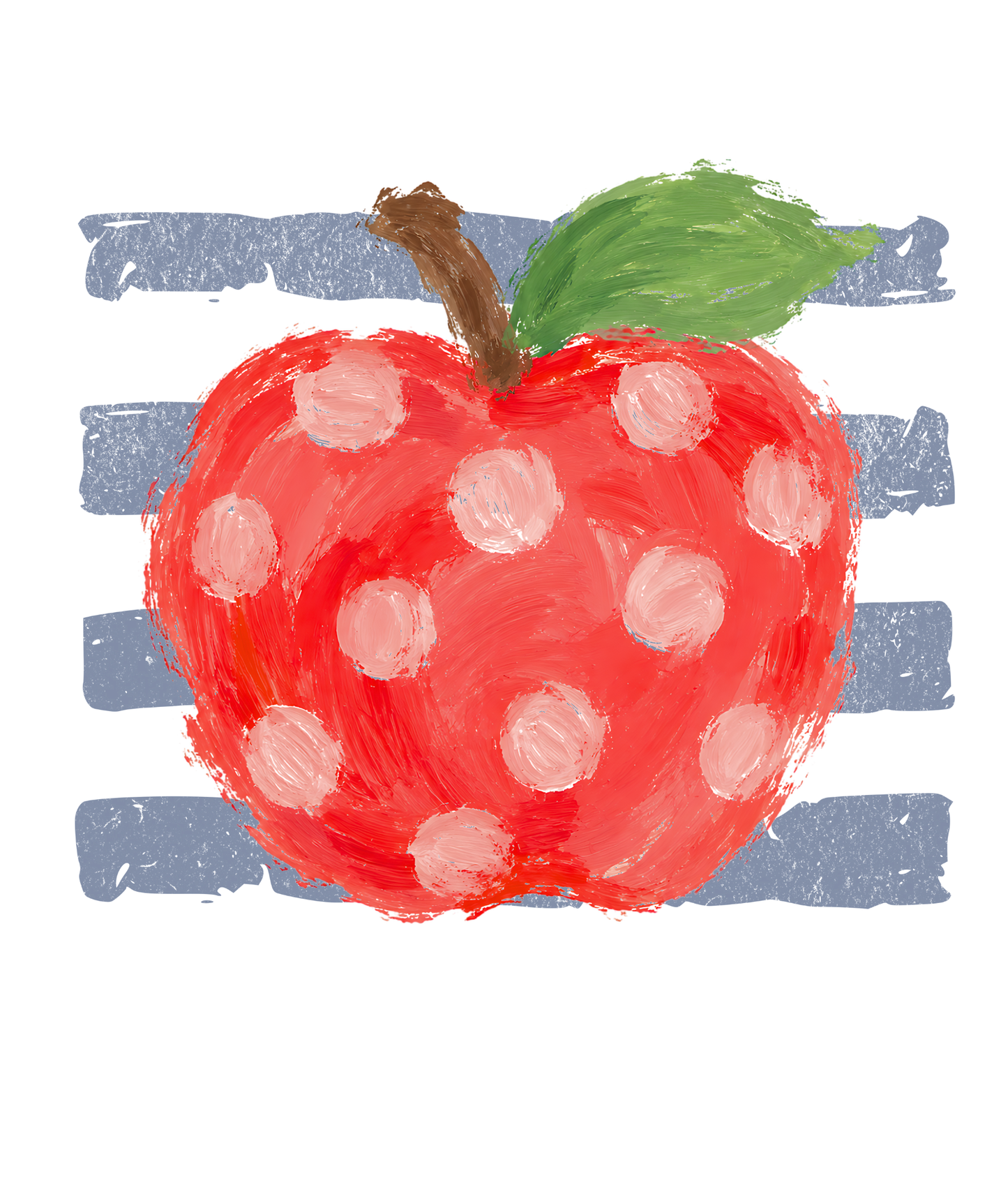 Striped Apple Tee - No Wording