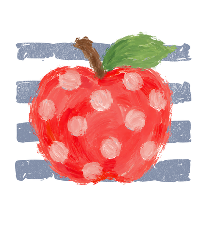 Striped Apple Tee - No Wording