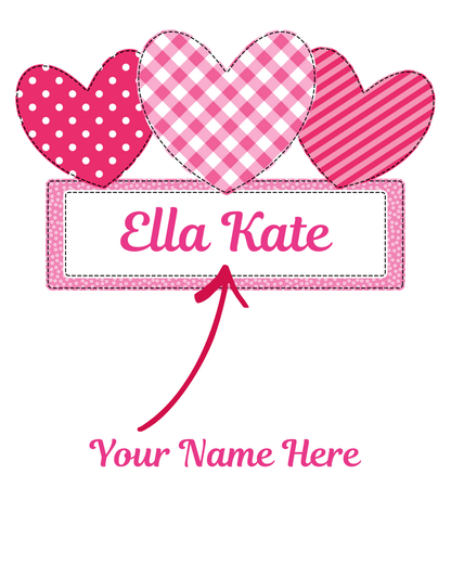 Heart Trio Ruffle Tee - Personalized