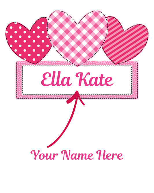 Heart Trio Ruffle Tee - Personalized