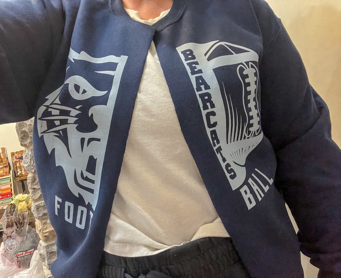 Bearcats Football Split Face Sweatshirt Cardigan