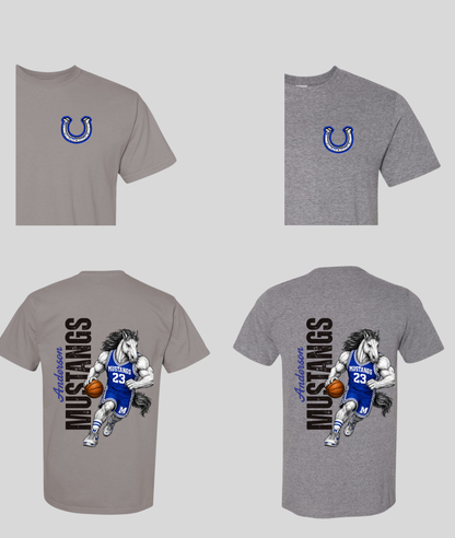 Boro & Co Vintage Mascot Tee - Mustang Basketball
