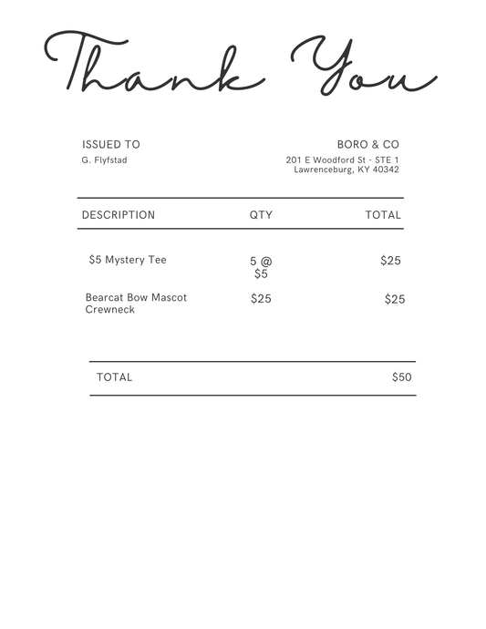 GF Invoice