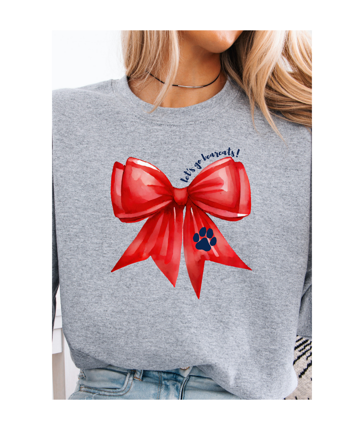 Bearcats Watercolor Bow Tee