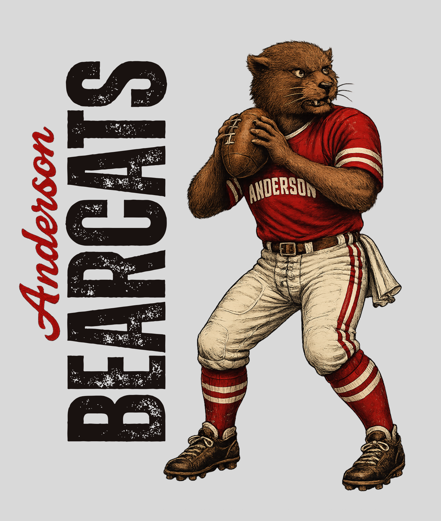 Boro & Co Vintage Mascot Tee - Bearcat Football