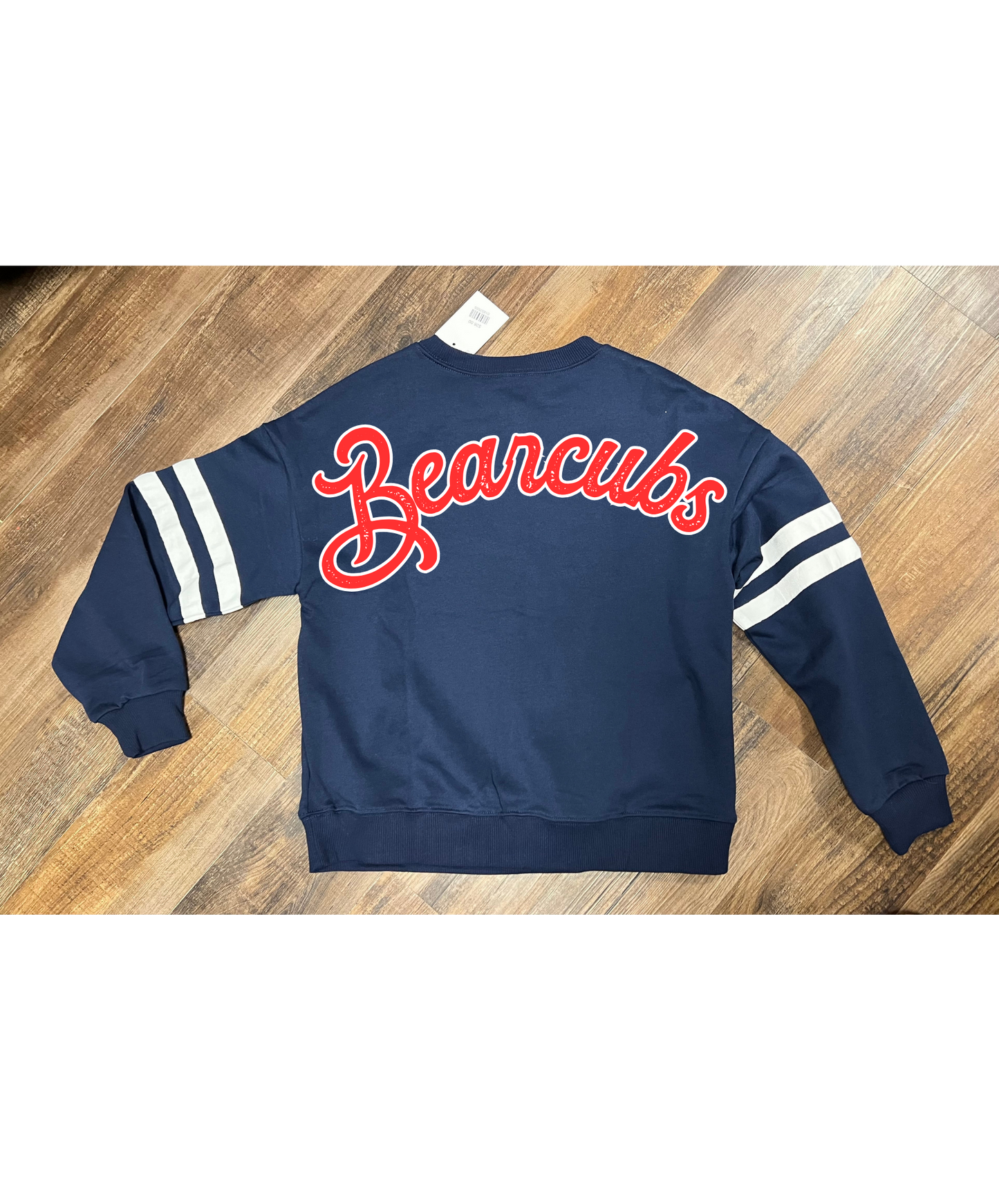 Bearcubs - Oversized Varsity Stripe Crewneck - Navy