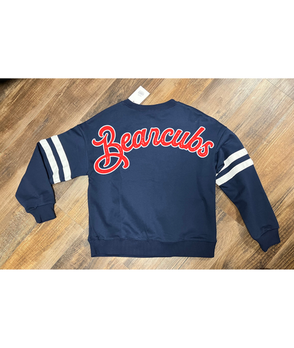 Bearcubs - Oversized Varsity Stripe Crewneck - Navy