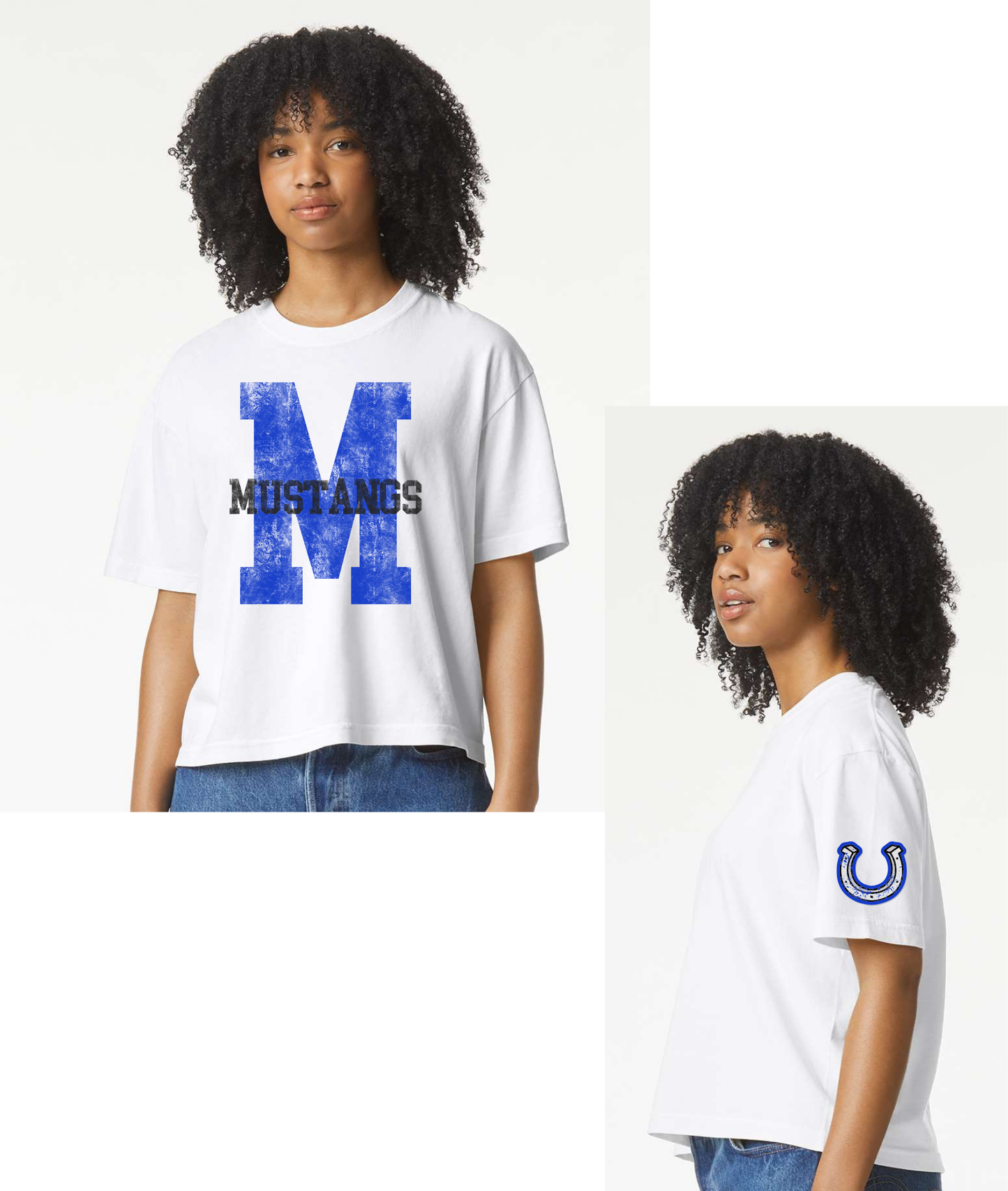 Big Letter M Mustangs Boxy Tee