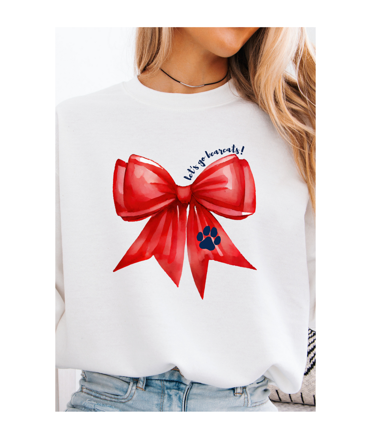 Bearcats Watercolor Bow Tee