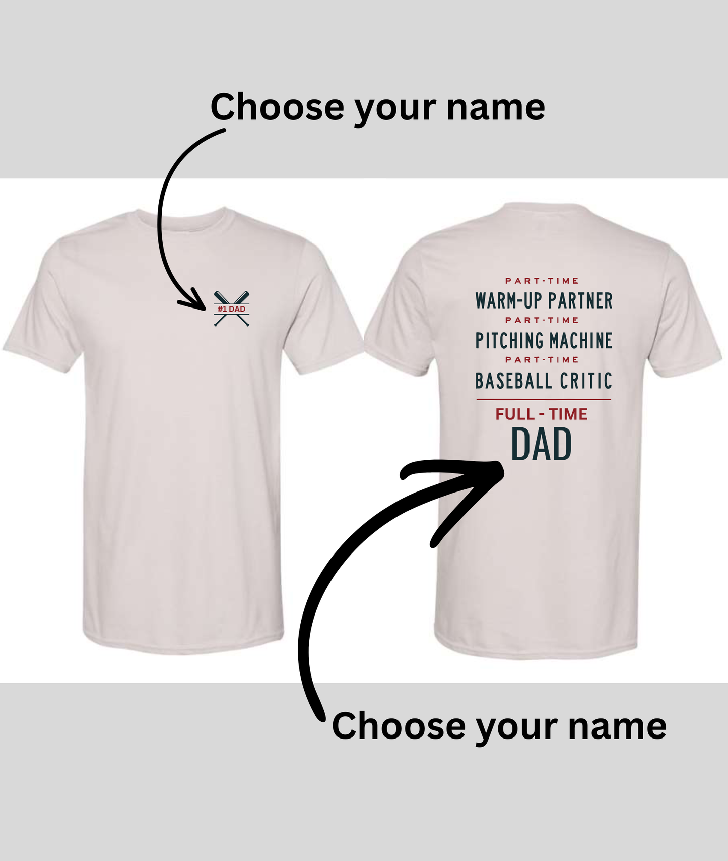 The Baseball Dad Tee - Customize Name